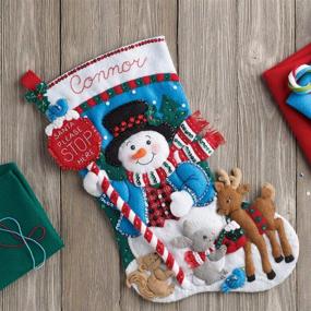 img 3 attached to Bucilla Santa Stop Here 18-Inch Felt Applique Stocking Kit