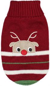 img 1 attached to 🐶 Parisian Pet Winter Dog Sweaters for Small to Medium Dogs - Cable Knit Reindeer Design