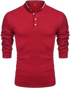 img 1 attached to Explore LecGee Henley Cotton Regular T Shirts: Ideal Men's Clothing for Comfort and Style!