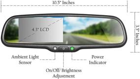 img 3 attached to 📱 Универсальное зеркало заднего вида с Bluetooth и 4.3-дюймовым ярким LCD с автонастройкой яркости - Master Tailgaters, громкая связь с встроенным динамиком и микрофоном