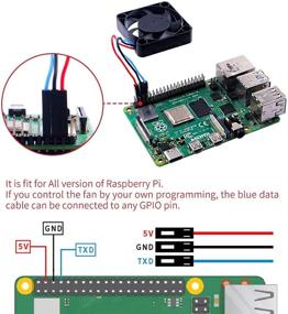 img 3 attached to 🔌 GeeekPi 2PCS Raspberry Pi 4 Вентилятор с регулируемой скоростью PWM и настройкой скорости - 40x40x10 мм, постоянный ток 5 В 4010 тихий вентилятор для Raspberry Pi 4, 3 B+, Pi 3 (Черный)