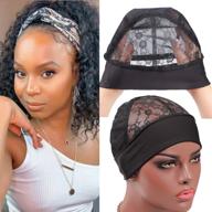 🎀 wig grip cap headband: 2-in-1 solution for lace wigs & frontals - easy wear, great elasticity! (1 pcs) logo