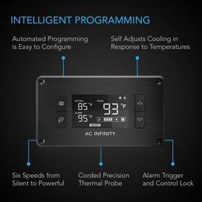 img 2 attached to 🌀 AC Infinity AIRPLATE T9 - Тихая система охлаждения с вентилятором для домашнего кинотеатра AV шкафов с размером 18" и термостатическим контролем.