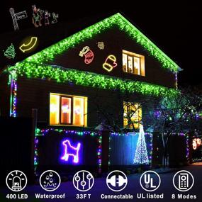 img 3 attached to Christmas Lights Outdoor Decorations 400 LED 33Ft 8 Modes Curtain Fairy String Light With 75 Drops Lighting & Ceiling Fans for Novelty Lighting