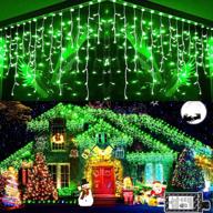 christmas lights outdoor decorations 400 led 33ft 8 modes curtain fairy string light with 75 drops lighting & ceiling fans for novelty lighting logo
