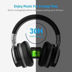 img 3 attached to 🎧 Meidong E7C Active Noise Cancelling Headphones: Hi-Fi Deep Bass, Wireless & Microphone, 30H Playtime for Travel/Work/TV