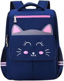 img 4 attached to Backpack Kindergarten Elementary Grader Cat1 Blue
