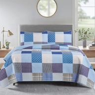 boaim queen quilt bedding blue logo