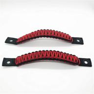 🚗 bartact taoghrpbr - wrangler jk rear side sound bar paracord grab handles (pair) - top-notch quality - black/red logo