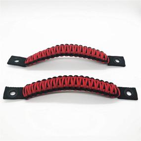 img 1 attached to 🚗 Bartact TAOGHRPBR - Wrangler JK Rear Side Sound Bar Paracord Grab Handles (Pair) - Top-Notch Quality - Black/RED