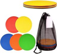 🏀 dilwe 10-piece flat training cones for soccer and outdoor sports - highly visible marking cones with mesh carry bag - ideal for indoor and outdoor sports training needs logo