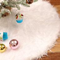 🎄 kaximd 36-inch snow white faux fur luxury christmas tree skirt - ideal for xmas holiday party decorations, pet favors & home décor logo