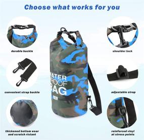 img 2 attached to Idefair Dry Bag 10L 20L - Waterproof Floating Backpack with Waist Pouch, Lightweight Roll Top Compression Sack for Boating, Fishing, Kayaking, Swimming, Rafting, Camping