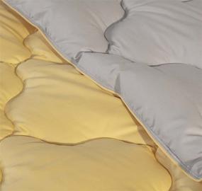 img 2 attached to 🛏️ Reversible Yellow/Gray Goose Down Alternative Comforter Set - 3-Piece with Corner Tabs, Queen Size - Machine Washable, Duvet Insert