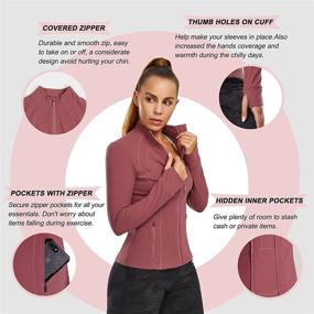 img 1 attached to TrainingGirl Women's Full Zip Workout Running Jacket - Slim Fit Long Sleeve Yoga Track Jacket with Thumb Holes - Sports Jacket