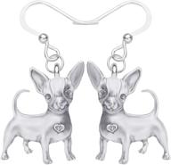 🐶 elegant chihuahua dog earrings: stunning alloy antique silver gold plated jewelry for girls and ladies logo