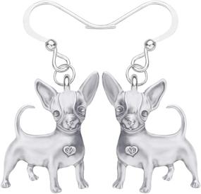 img 4 attached to 🐶 Elegant Chihuahua Dog Earrings: Stunning Alloy Antique Silver Gold Plated Jewelry for Girls and Ladies