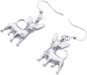 img 2 attached to 🐶 Elegant Chihuahua Dog Earrings: Stunning Alloy Antique Silver Gold Plated Jewelry for Girls and Ladies