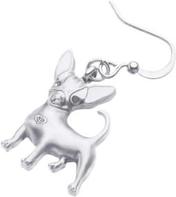 img 1 attached to 🐶 Elegant Chihuahua Dog Earrings: Stunning Alloy Antique Silver Gold Plated Jewelry for Girls and Ladies