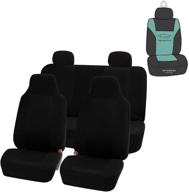 🚗 fh group fb102114 classic cloth seat covers - full set (black) with bonus gift - universal fit for cars, trucks, & suvs logo