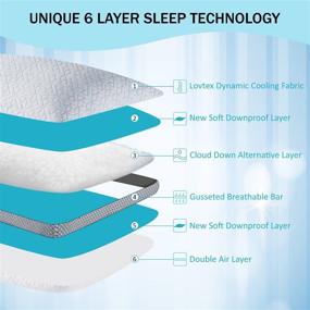 img 1 attached to 🌬️ LOVTEX Cooling Bed Pillows for Sleeping - Set of 2 Standard Size Soft Down Alternative Pillows, Ideal for Side, Stomach, and Back Sleepers, 20"x26