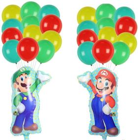 img 2 attached to 🎈 Super Mario Bros Balloon Decorations for Kids Birthday Party - Set of 27 Pcs, Perfect for 5th Super Mario Theme Celebration