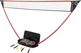 img 4 attached to 🏸 Zume Games Portable Badminton Set for Easy Setup on Any Surface – No Tools or Stakes Needed!