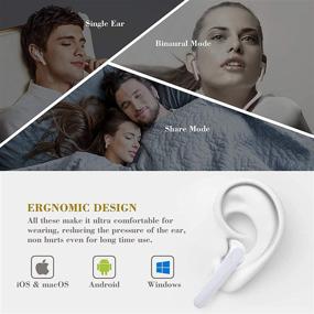 img 2 attached to 🎧 Премиум беспроводные наушники Bluetooth 5.0: водонепроницаемость IPX8, объемный звук 3D, микрофон, автоматическое сопряжение для Android/Samsung/iPhone - белый