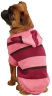 🐶 zack & zoey xx-small pink acrylic striped knit dog hoodie: cute & cozy pet apparel логотип