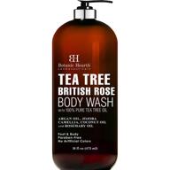 powerful botanic hearth tea tree body wash: british rose extract, ultimate solution for nails, athlete's foot, ringworms, jock itch, acne, eczema & body odor | soothes itching, promotes healthy skin & feet | 16 fl oz logo