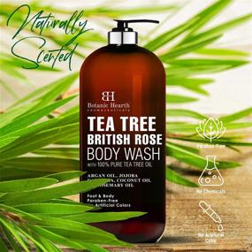 img 2 attached to Powerful BOTANIC HEARTH Tea Tree Body Wash: British Rose Extract, Ultimate Solution for Nails, Athlete's Foot, Ringworms, Jock Itch, Acne, Eczema & Body Odor | Soothes Itching, Promotes Healthy Skin & Feet | 16 fl oz