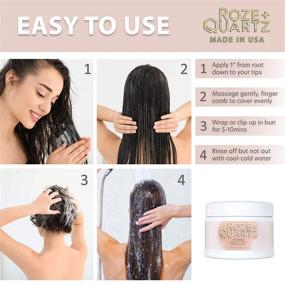 img 1 attached to 💆 Revive your Damaged Hair with Roze + Quartz Hair Mask: A Deep Conditioning Treatment for Color Treated Hair & All Hair Types- Paraben & Sulfate Free, Vegan Solution for Dry and Damaged Hair