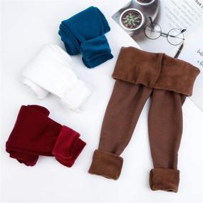 img 1 attached to 🔥 Warm and Cozy: BOOPH Girls Winter Leggings - Fleece Lined Toddler Kids Basic Full Length Pants