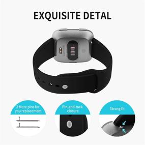 img 2 attached to 🔁 Coperr 4-Pack Bands: Soft Silicone Sport Straps for Fitbit Versa/Versa 2/Lite - Ventilated Replacement Wristbands for Women and Men