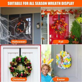 img 1 attached to 🚪 Adjustable Larchio Wreath Door Hanger - 15 to 25 inch Over The Door Hook for Front Door Decorations During Fall, Halloween, and Christmas