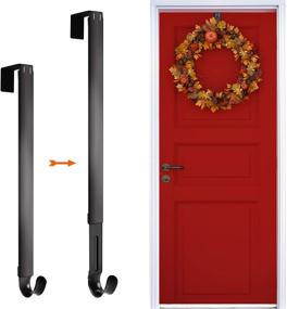 img 4 attached to 🚪 Adjustable Larchio Wreath Door Hanger - 15 to 25 inch Over The Door Hook for Front Door Decorations During Fall, Halloween, and Christmas