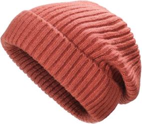 img 4 attached to 🧣 Warm Ribbed Knit Slouchy Beanie Hat for Women Men by ZLYC – Winter Stretch Skull Cap