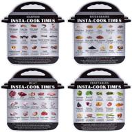 🍽️ 4 pack magnetic cheat sheet for instant pot electric pressure cooker accessories - food images magnet with cooking times quick reference guide for 60 common prep functions logo