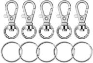 🔑 paxcoo 100 pcs metal swivel lanyard snap hook with key rings - silver: secure your keys in style! logo