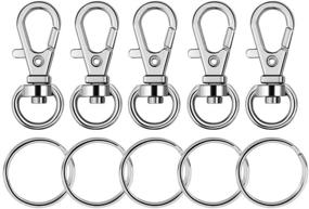 img 4 attached to 🔑 Paxcoo 100 Pcs Metal Swivel Lanyard Snap Hook with Key Rings - Silver: Secure Your Keys in Style!