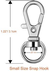 img 1 attached to 🔑 Paxcoo 100 шт. Металлический поворотный карабин с кольцами для ключей - Серебро: Стильно зафиксируйте свои ключи!