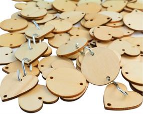 img 2 attached to 🏷️ 240-Piece Wooden Tags Set by Bantoye - Includes 60 Discs, 60 Heart Tags with Holes, and 120 S Hook Connectors - Perfect for Artcrafts and Ornaments