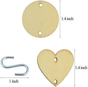 img 3 attached to 🏷️ 240-Piece Wooden Tags Set by Bantoye - Includes 60 Discs, 60 Heart Tags with Holes, and 120 S Hook Connectors - Perfect for Artcrafts and Ornaments