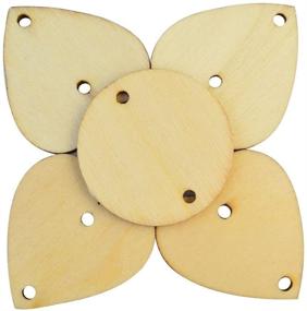 img 1 attached to 🏷️ 240-Piece Wooden Tags Set by Bantoye - Includes 60 Discs, 60 Heart Tags with Holes, and 120 S Hook Connectors - Perfect for Artcrafts and Ornaments