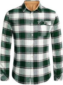 img 4 attached to 👔 Makkrom Flannel Shirts: Premium Cotton Button Men's Clothing for Stylish Shirts