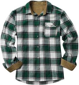 img 3 attached to 👔 Makkrom Flannel Shirts: Premium Cotton Button Men's Clothing for Stylish Shirts