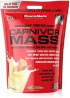 musclemeds carnivor mass: vanilla caramel anabolic beef protein gainer - 10 pounds logo