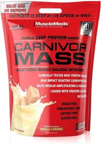 img 4 attached to MuscleMeds Carnivor Mass: Vanilla Caramel Anabolic Beef Protein Gainer - 10 Pounds