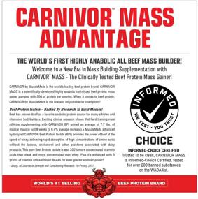 img 3 attached to MuscleMeds Carnivor Mass: Vanilla Caramel Anabolic Beef Protein Gainer - 10 Pounds