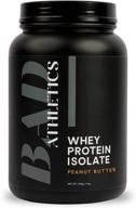 🥜 bad athletics peanut butter grass fed 100% whey protein isolate - 20g protein, 5 ingredients, naturally flavored & sweetened (30 servings) logo